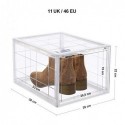 Cutie de pantofi, Organizator de pantofi stivuibil, Depozitare pantofi din plastic cu ușă transparentă, ușor de asamblat, set de 6, 28 x 36 x 22 cm, dimensiuni până la UK 11, transparent LSP06TP