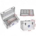 Prim ajutor caz Medicină de stocare cutie de pastile Medicină medicament cu mâner de transport Carry banda de aluminiu bare ABS argintiu JBC362S