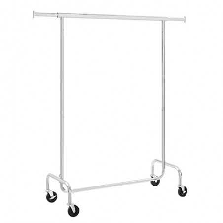 Îmbrăcăminte de muncă grea Rack de îmbrăcăminte cu metal cromat, cu capacitate maximă de 130 kg, 3.6-4.9 ft lungime HSR11S