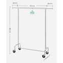 Îmbrăcăminte de muncă grea Rack de îmbrăcăminte cu metal cromat, cu capacitate maximă de 130 kg, 3.6-4.9 ft lungime HSR11S