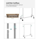 Îmbrăcăminte de muncă grea Rack de îmbrăcăminte cu metal cromat, cu capacitate maximă de 130 kg, 3.6-4.9 ft lungime HSR11S