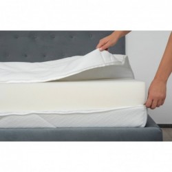Husa saltea matlasata Somnart, 90x200x15 cm, tricot, fermoar alb 4 laturi