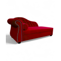 Canapea extensibila tip Chesterfild, perfectă pentru orice living, stofa rosie