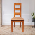 scaun lemn bucatarie ergo cu sezut tapitat si spatar inalt