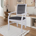 scaun lemn alb