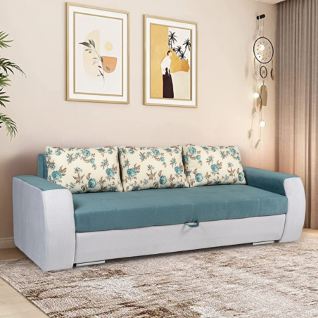 Canapea de 3 locuri LARA, extensibila cu lada, design modern, configurabila