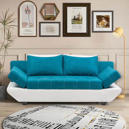 Canapea moderna extensibila cu lada si brate reglabile RUIZ, personalizabila lla comanda