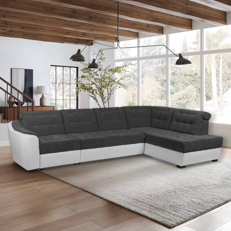ANTONIO - coltar modern cu tetiere reglabile, extensibil cu lada, modular, personalizabil la comanda