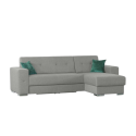 Coltar extensibil BRAVOS, cu lada depozitare si design minimalist, stofa gri