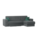 Coltar extensibil BRAVOS, cu lada depozitare si design minimalist, stofa gri