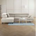 Coltar living extensibil LISA, cu tetiere relglabile si lada de depozitare