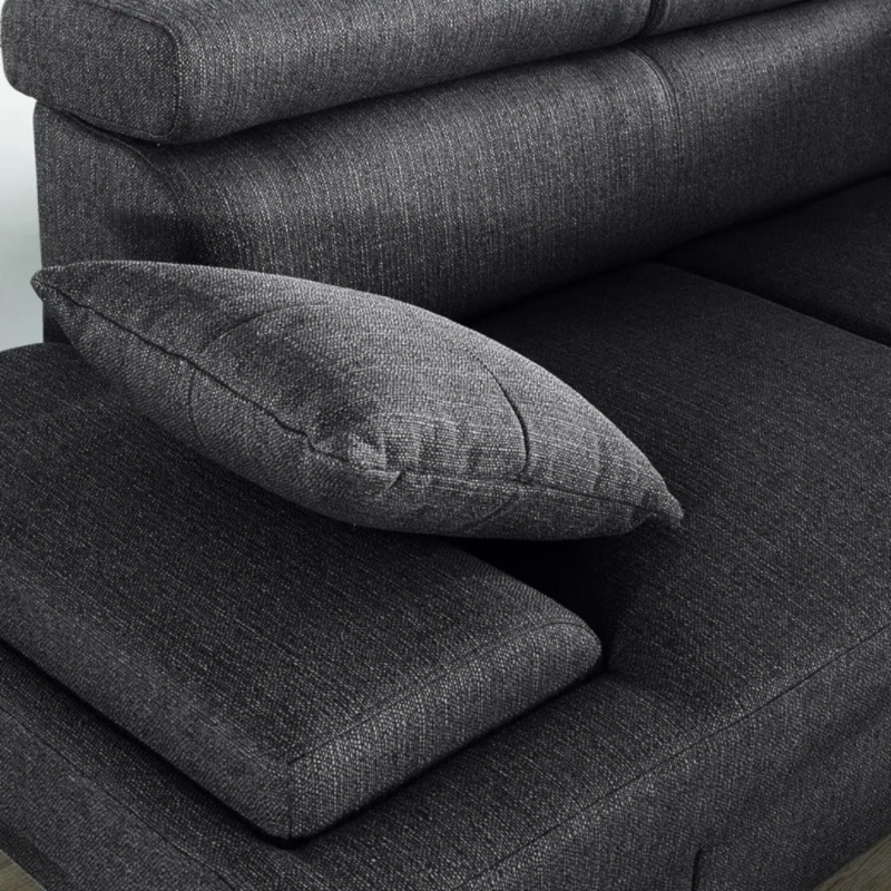 Coltar living extensibil LISA, cu tetiere relglabile si lada de depozitare
