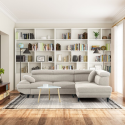 Coltar living extensibil LISA, cu tetiere relglabile si lada de depozitare