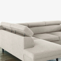 Coltar living extensibil LISA, cu tetiere relglabile si lada de depozitare