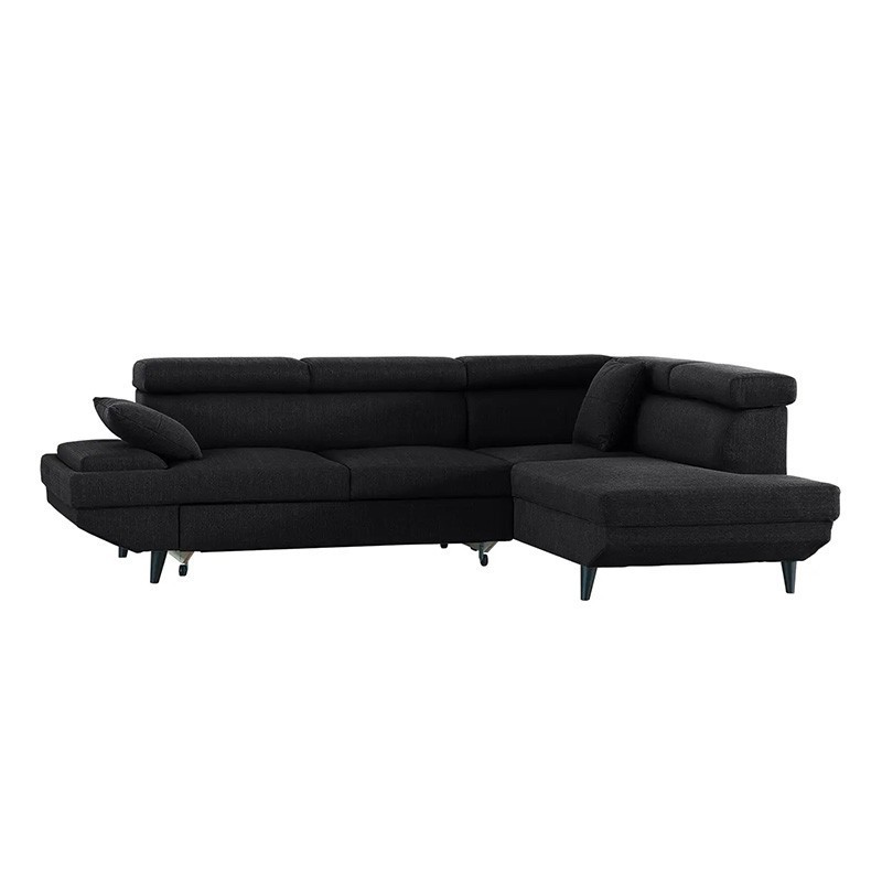 Coltar living extensibil LISA, cu tetiere relglabile si lada de depozitare