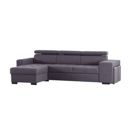 Coltar living RAMOS, cu tetiere reglabile si tabureti