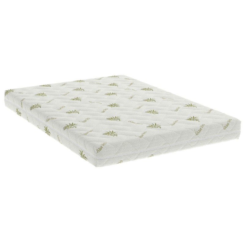 Saltea cu spumă poliuretanică Confort 4Family Aloe Vera 80x190 Somnart, înălțime 14 cm, husă lavabilă și detașabilă cu fermoar, 