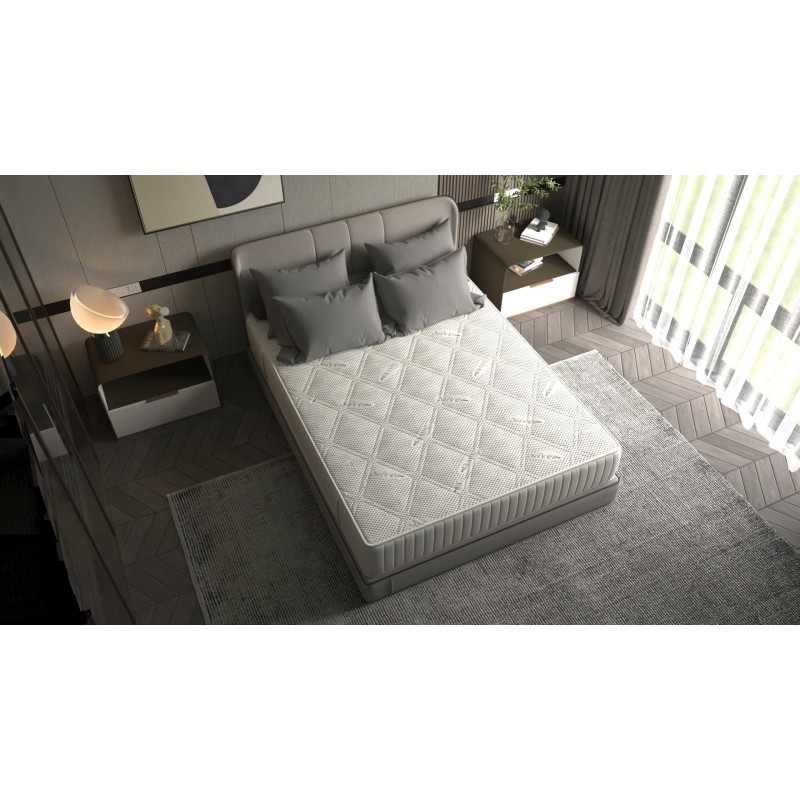 Saltea cu memorie Somnart Silver Relax 160x200, înălțime 24 cm, husă cu ioni de argint, cu mânere, fermitate medie