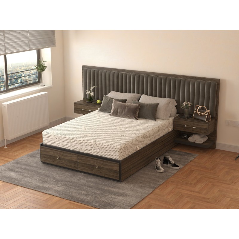 Saltea cu spuma poliuretanica Somnexpert Silver FORTE, 140x200, inaltime 20 cm, ortopedica, husa ioni argint lavabila, manere, f