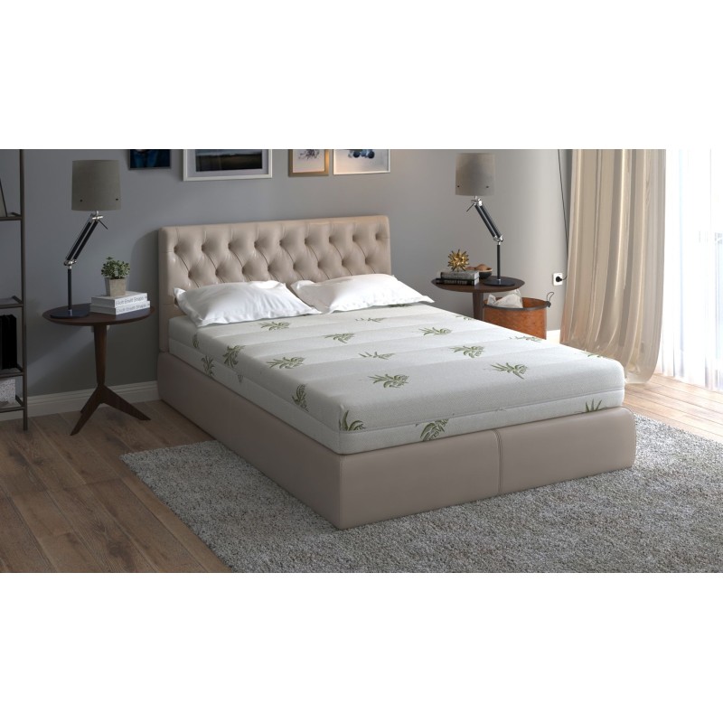 Saltea cu memorie SomnART XXL Memory Plus 200x200, înălțime 25cm, pentru persoane supraponderale, husă Aloe Vera detașabilă, rul