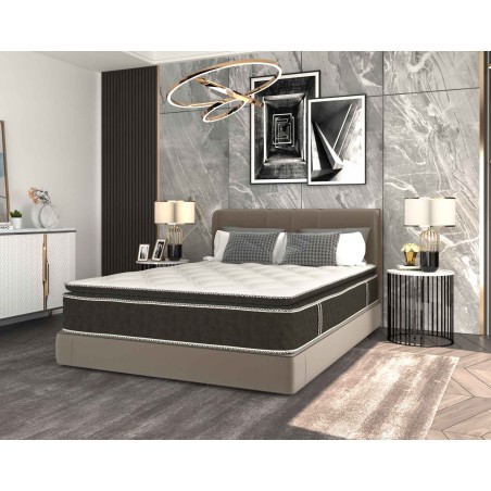 Saltea cu arcuri si memorie Somnexpert Top Confort 160x200x30, fermitate mediu-tare, cu topper integrat, cu manere