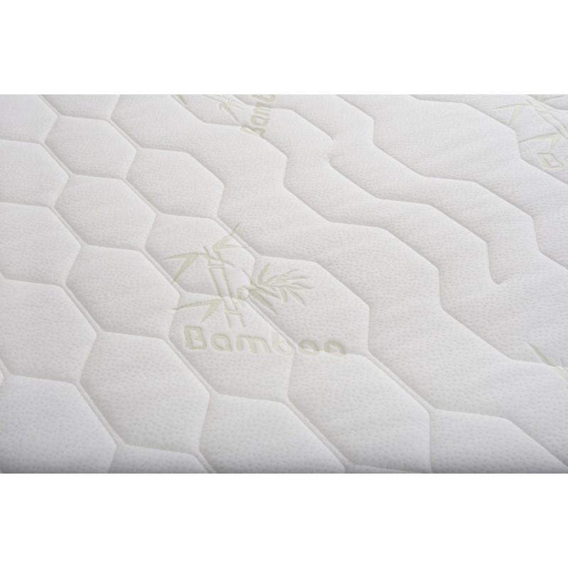 Saltea cu memorie si arcuri Bambus Super Confort Pocket Multilayer 90x200, inaltime 25 cm, husa matlasata, sistem 3D, manere, fe