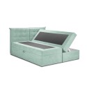 Boxspringbed matrimonial, model Echaveria, saltea din arcuri individuale pocket, 2 lazi de depositare,