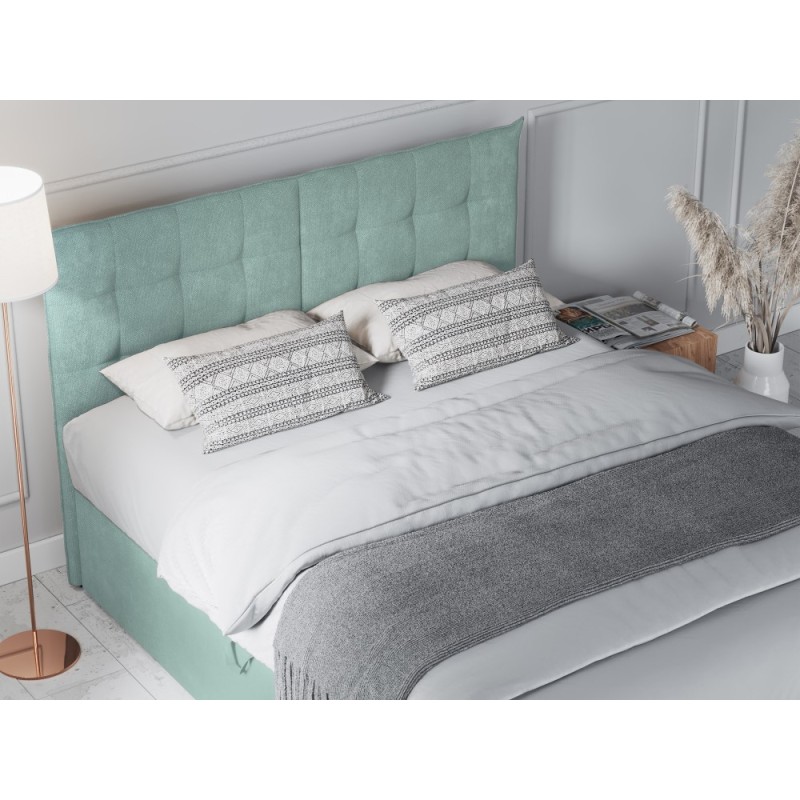 Boxspringbed matrimonial, model Echaveria, saltea din arcuri individuale pocket, 2 lazi de depositare