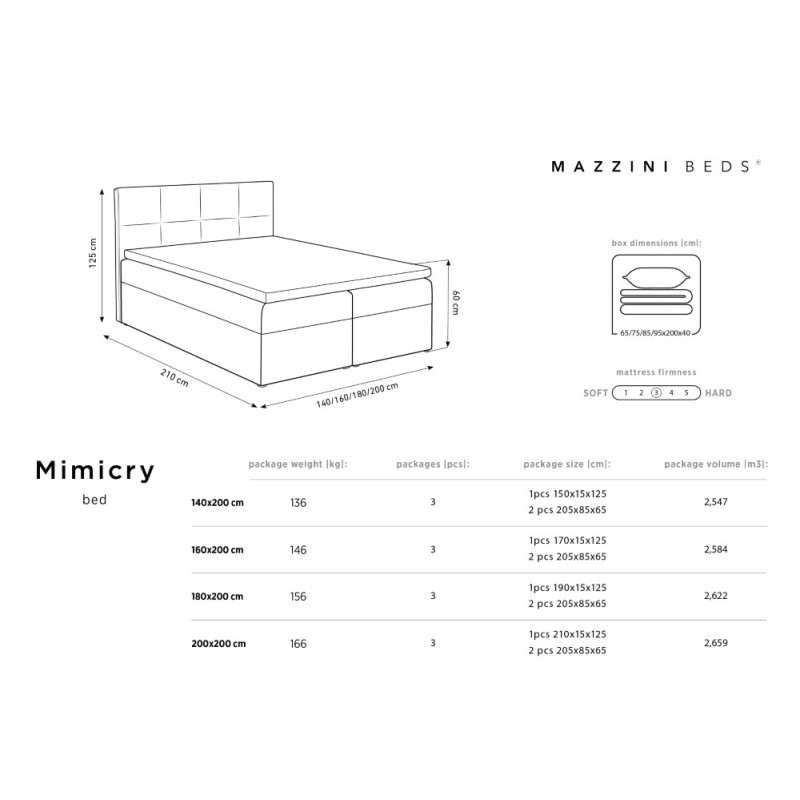 Boxspringbed, model Mimicry, saltea din arcuri individuale pocket, combina eleganta cu functionalitatea