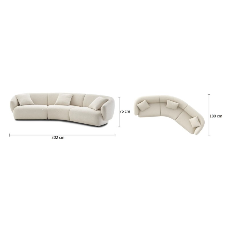 Canapea 3 locuri premium SPRING, modulara