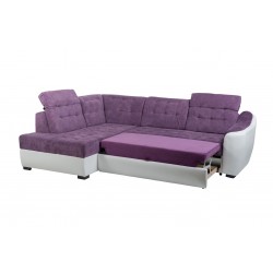 coltar living, extensibil cu lada, tetiere cap reglabile, Antonio, mov