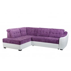coltar living, extensibil cu lada, tetiere cap reglabile, Antonio, mov