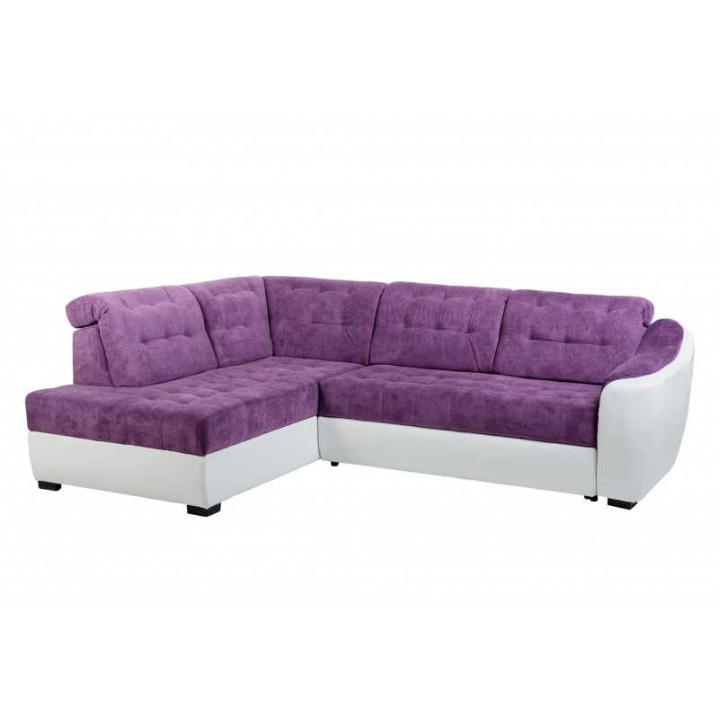coltar living, extensibil cu lada, tetiere cap reglabile, Antonio, mov