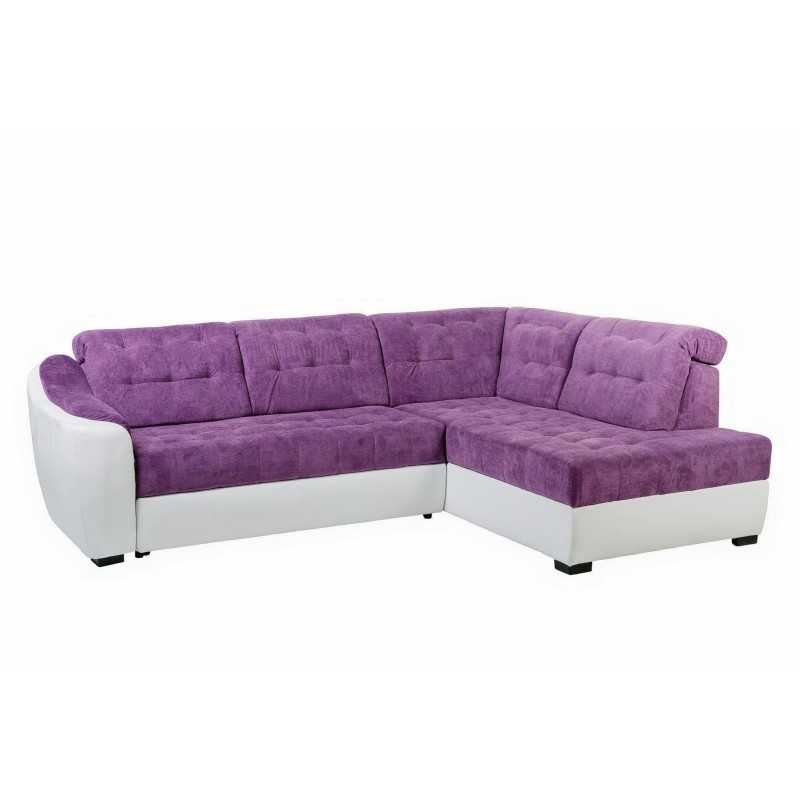 coltar living, extensibil cu lada, tetiere cap reglabile, Antonio, mov