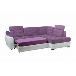 coltar living, extensibil cu lada, tetiere cap reglabile, Antonio, mov