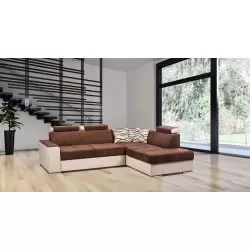 coltar de living, extensibil cu lada, cu tetiere reglabile, la comanda pe culori si dimensiuni, Leone