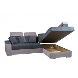 coltar de living, extensibil cu lada, cu tetiere reglabile, la comanda pe culori si dimensiuni, Leone