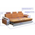 Canapea 3 locuri extensibila Melisa, cu design modern