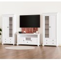 Mobilier pentru living confectionat din lemn masiv, culoarea alba, 4 piese