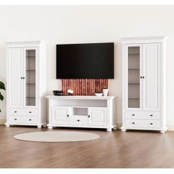 Mobila living Mara 1,lemn masiv - Living lemn alb