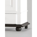 Dulap Seva lemn masiv, 2 usi, 2 sertare, alb cu nuc - Sofastil.ro