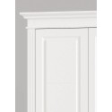 Dulap Lemn Masiv Mara – 4 Uși cu Oglindă și 2 Sertare | Mobilier Clasic Alb