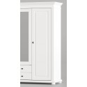 Dulap Lemn Masiv Mara – 4 Usi cu Oglinda si 2 Sertare | Mobilier Clasic Alb