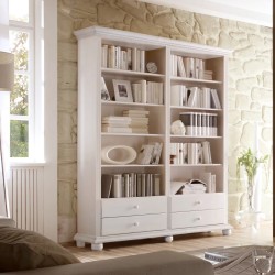 Etajera Bucov Dubla / Lemn Masiv / Alb