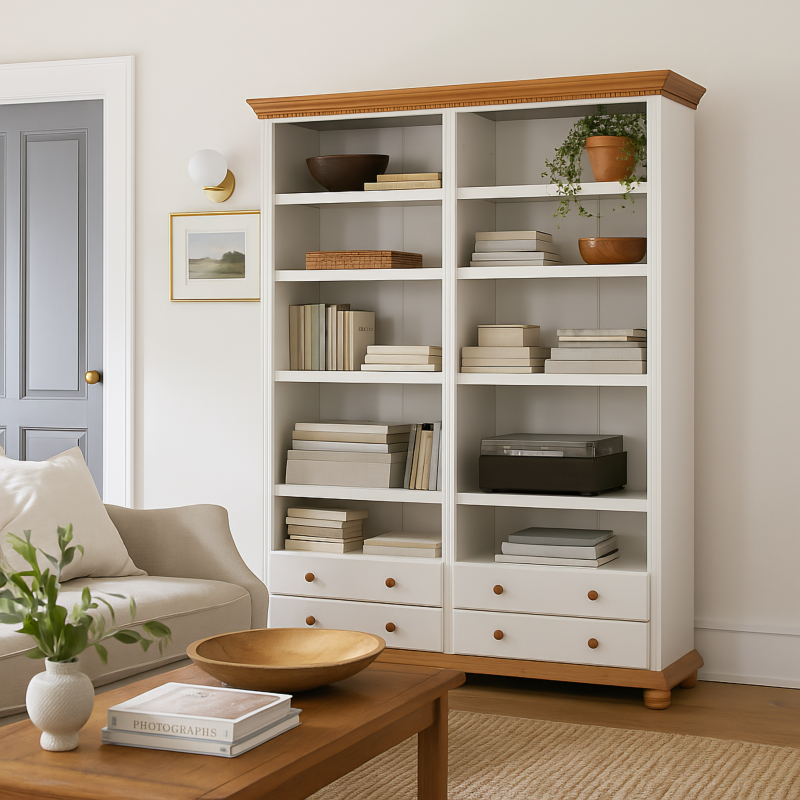 Etajera din lemn masiv - Biblioteca Bucov lemn - Sofastil.ro