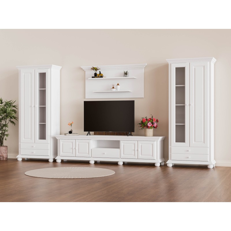 Vitrina  Romanita / Lemn Masiv / Alb