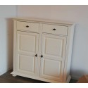 Comoda Vero pentru pantofi, din lemn masiv, alba, 2 usi,2 sertare