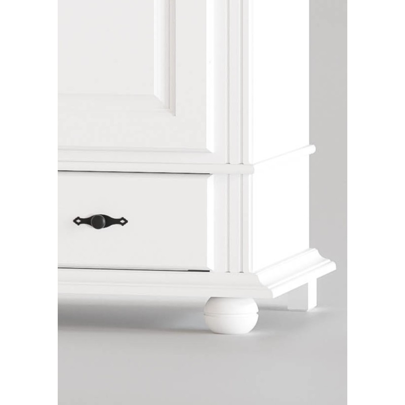 Dulap SEVA 2 Uși din Lemn Masiv – Finisaj Alb, Design Clasic