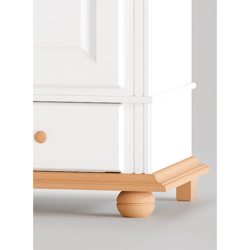 Dulap SEVA 2 Uși din Lemn Masiv – Finisaj Alb, Design Clasic