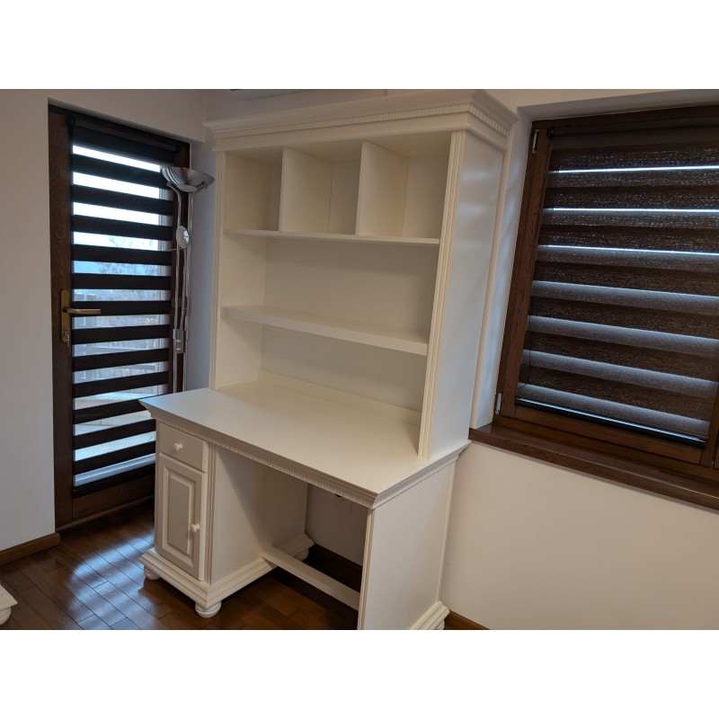 Etajeră Birou Bucov din Lemn Masiv – Alb, Design Elegant